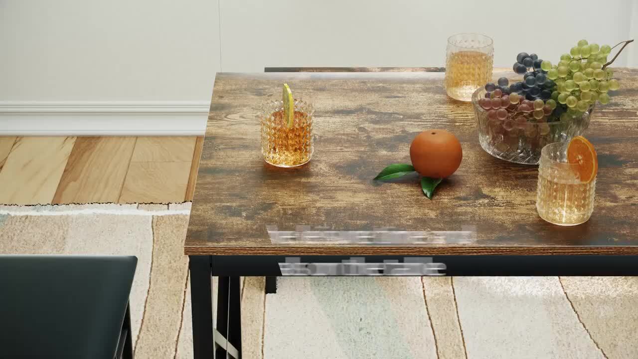 VECELO Dining Table Set for 4, 43.3 in. Rectangle Dinner