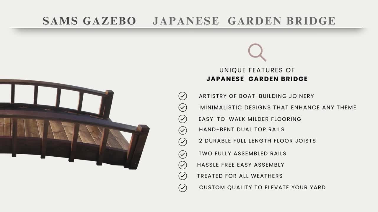 Reviews for SamsGazebos 8 ft. Japanese Wood Garden Moon Bridge