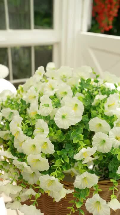 Nearly Natural 14 in. UV Resistant Artificial Morning Glory Bush