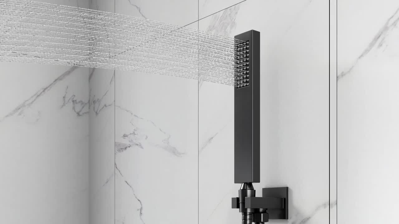 3-Spray with 2.5 GPM 12 in. 2 Functions Tub Wall Mount Dual Shower Heads in Spot in Matte Black (Valve Included) 3-Spray with 2.5 GPM 12 in. 2 Functions Tub Wall Mount Dual Shower Heads in Spot in Matte Black (Valve Included)