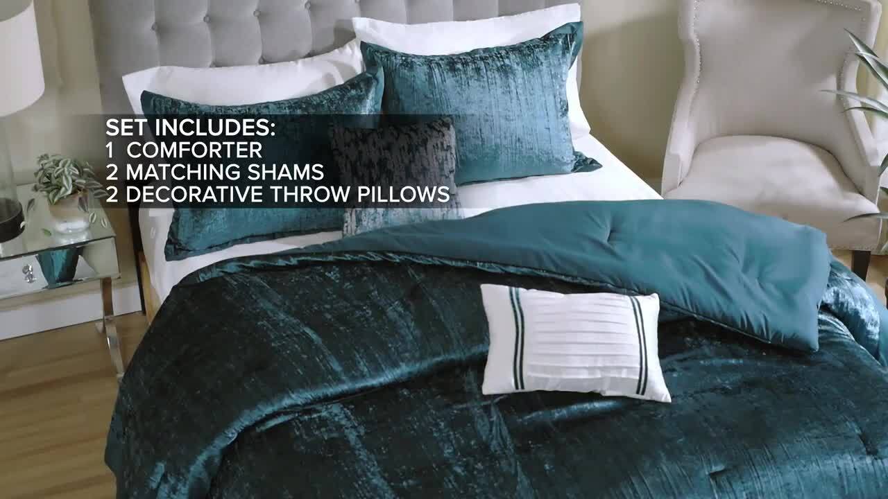Madison Park Reagan 5-Piece Teal Polyester Full/Queen Comforter