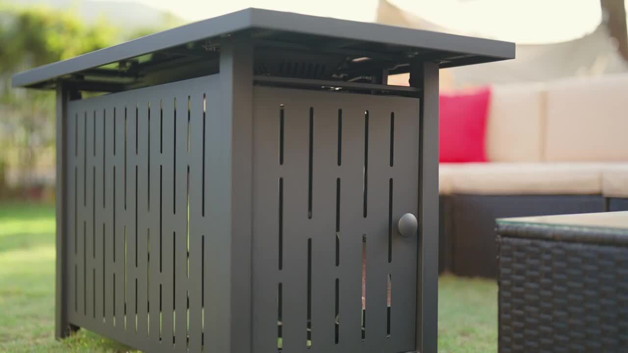 Tozey 8-Piece Patio Conversation Set with 50,000 BTU Propane