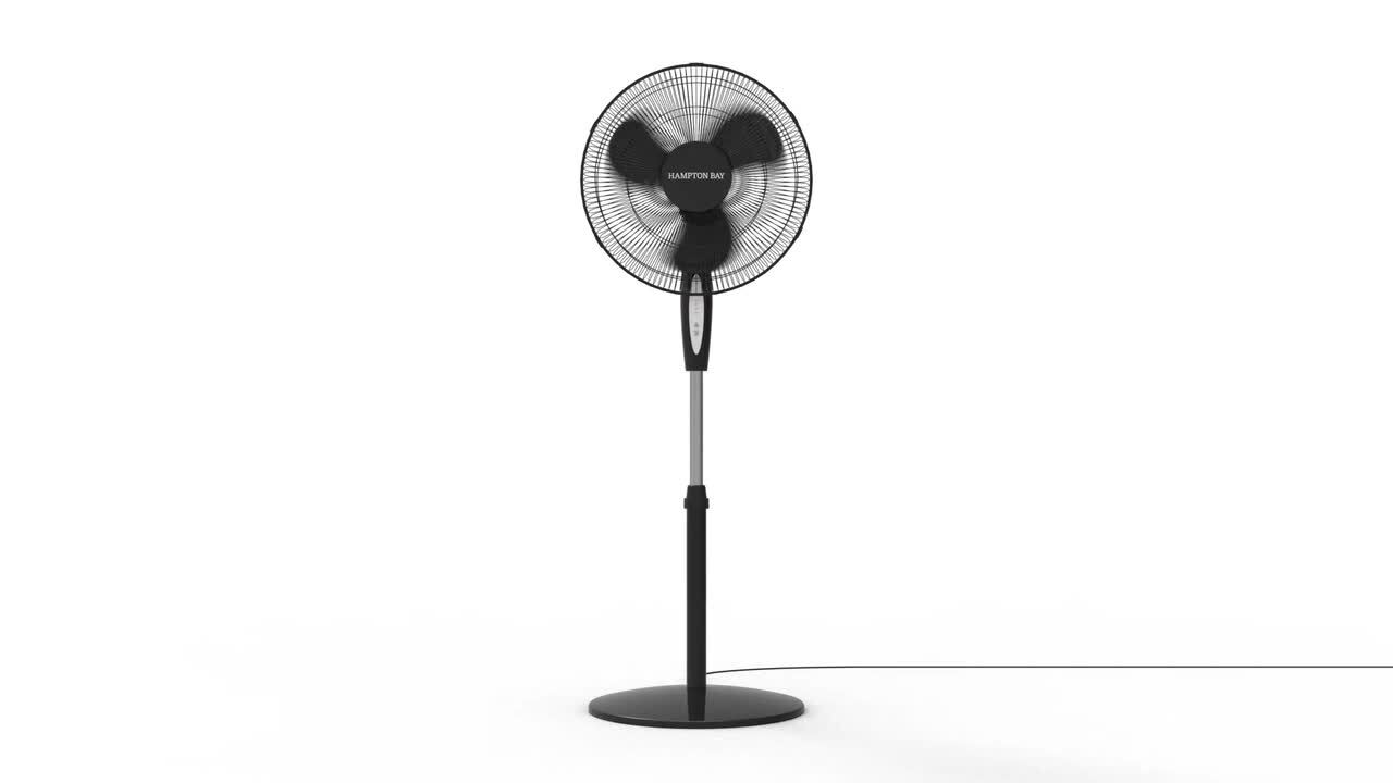 BLACK+DECKER 16 Stand Fan with Remote, White