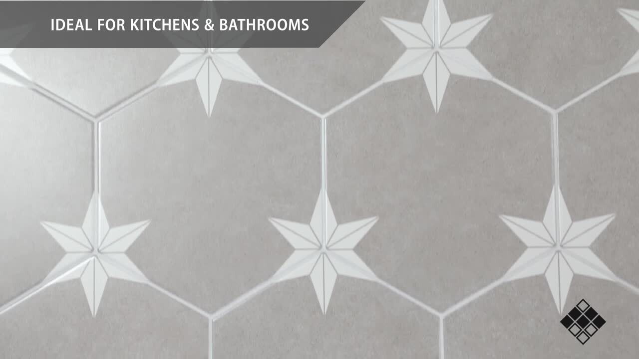 Stella Hex Azul 8-5/8 in. x 9-7/8 in. Porcelain Floor and Wall Tile (11.5 sq. ft./Case) Stella Hex Azul 8-5/8 in. x 9-7/8 in. Porcelain Floor and Wall Tile (11.5 sq. ft./Case)