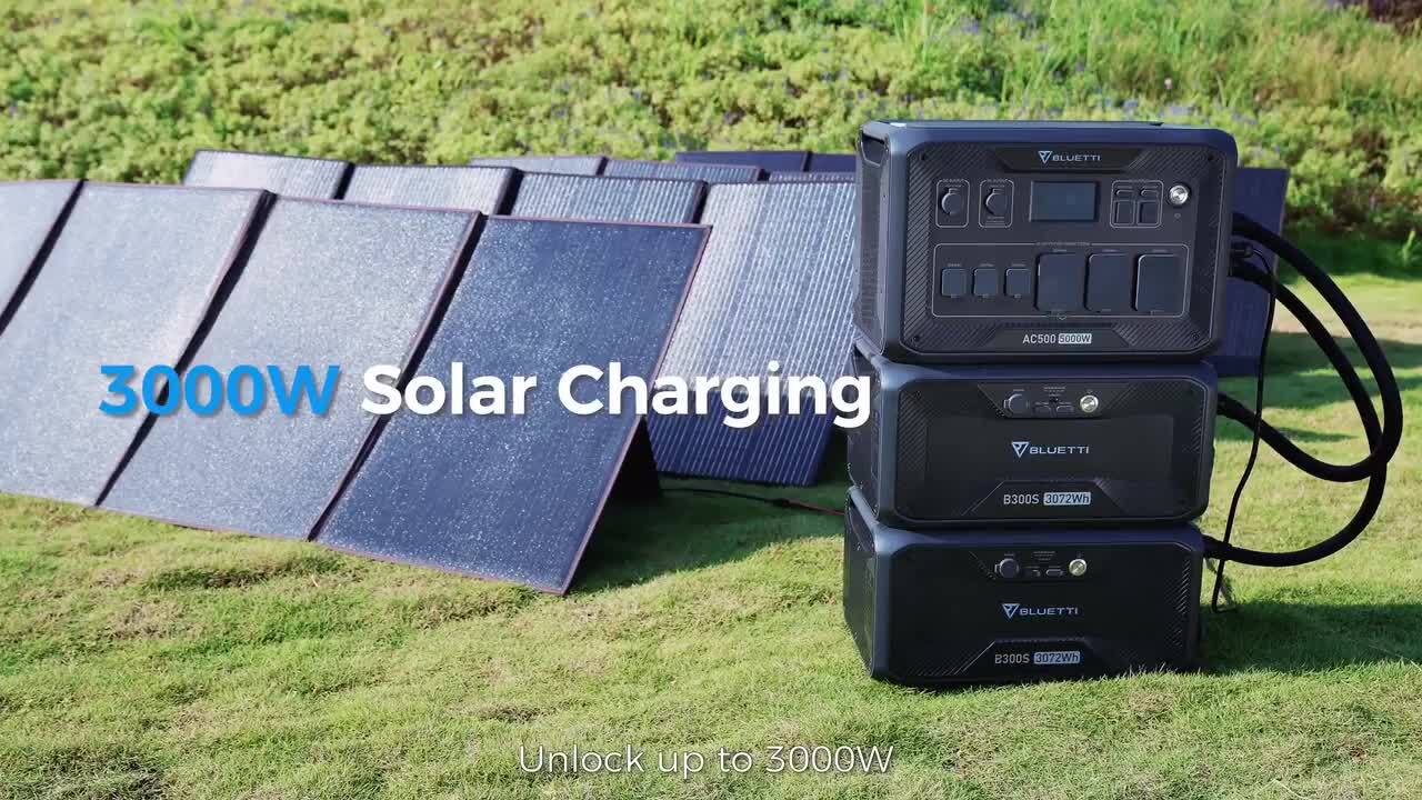 BLUETTI 5000-Watt Continuous/10000-Watt Peak Output Push Button Start Solar  Battery Generator w/2764Wh LiFePO4 External Battery AC500+B300S-THDUS