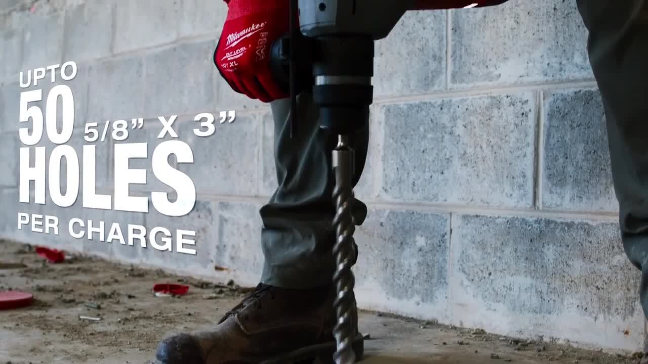 Milwaukee M18 FUEL 18-Volt Lithium-Ion Brushless 1-1/8 in. Cordless SDS-Plus Rotary Hammer/Dust Extractor Kit w/6.0 Ah Battery