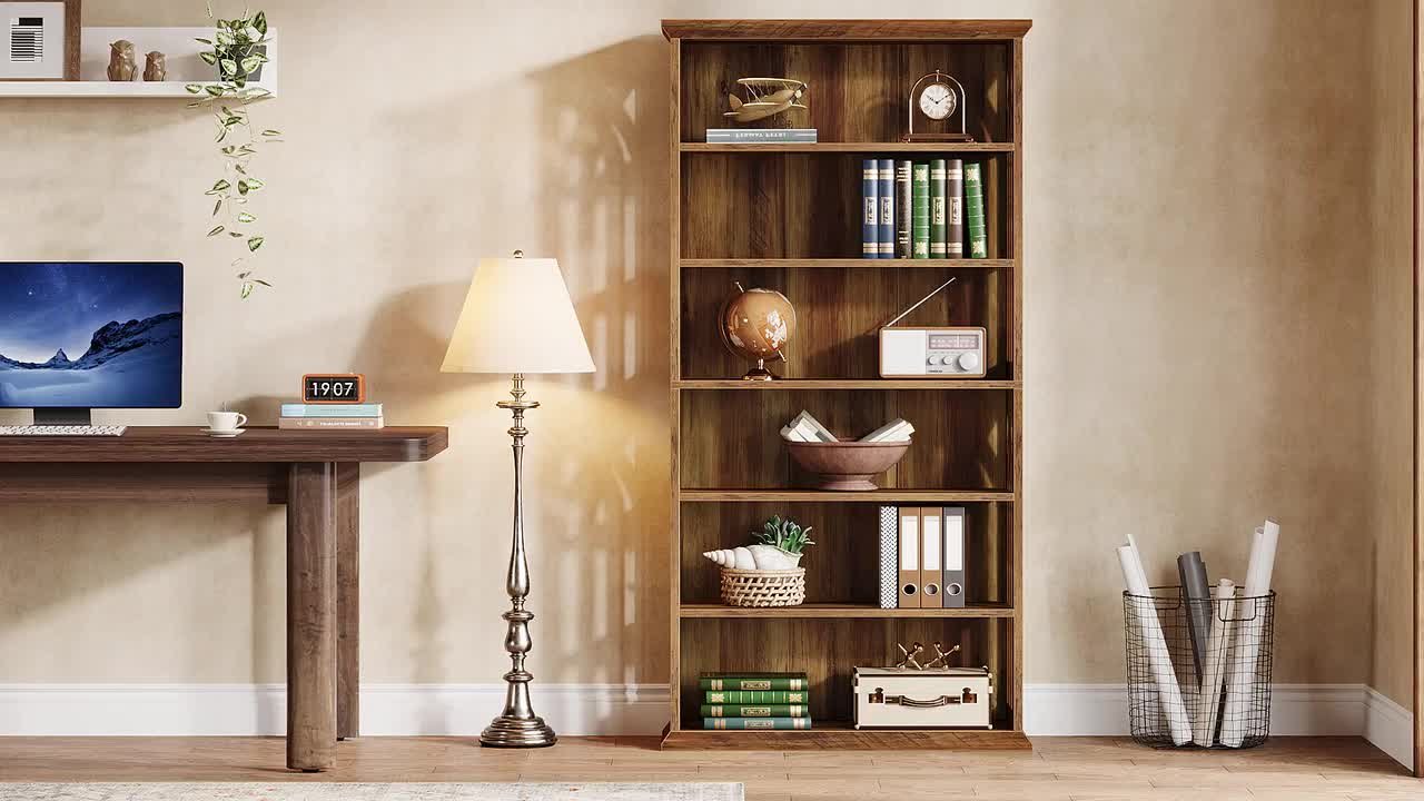 TRIBESIGNS WAY TO ORIGIN Frailey 75 in. Tall Brown Wood 6-Shelf