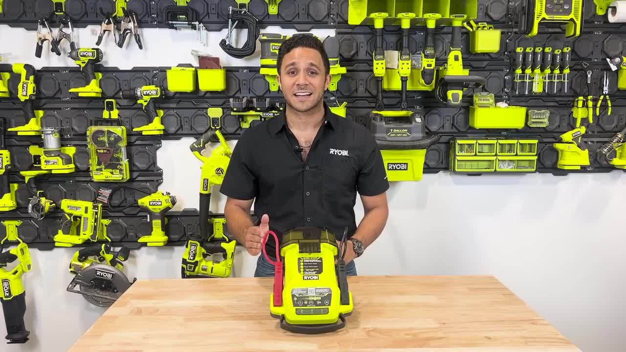 RYOBI ONE+ 18V Cordless 1600A Jump Starter with LED Work Light (Tool Only)  P7101A - The Home Depot