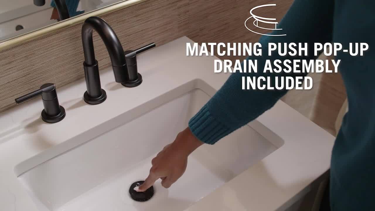 Nicoli J-Spout 8 in. Widespread Double-Handle Bathroom Faucet in Matte Black/Champagne Bronze