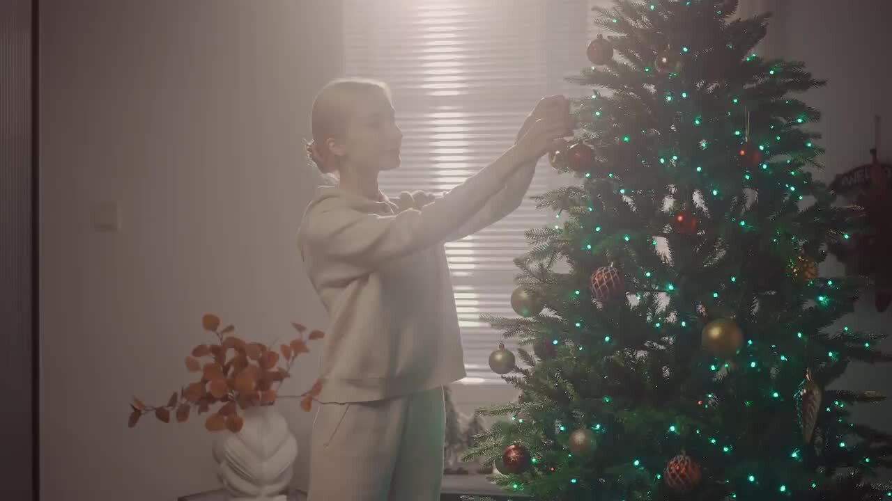 Costway 8 ft. App-Controlled Pre-lit Artificial Christmas