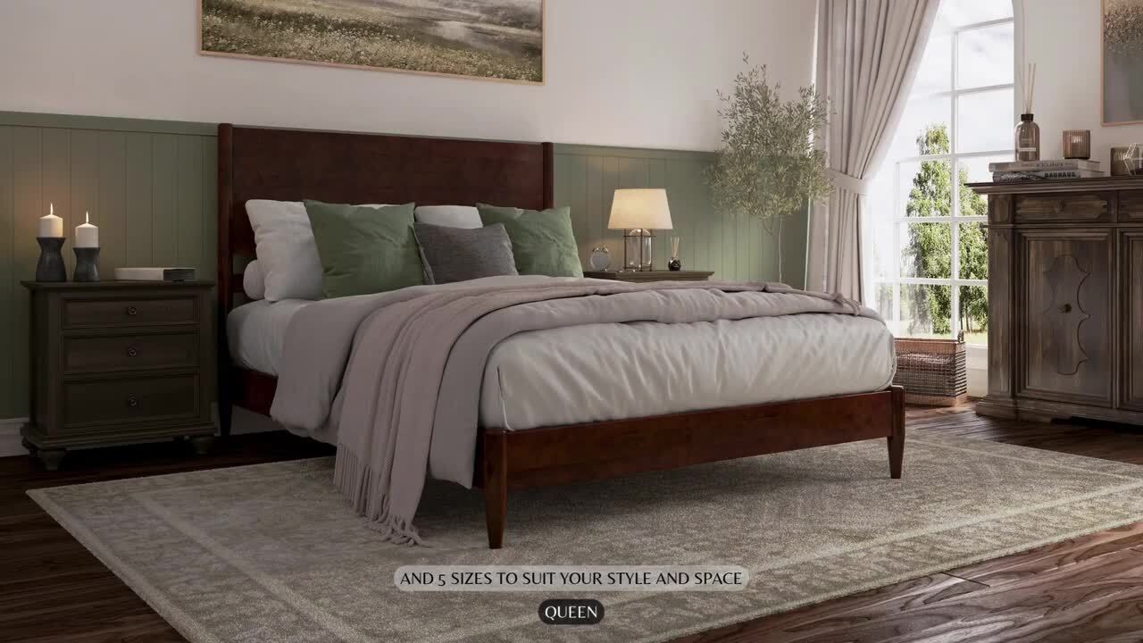 AFI Pasadena Light Toffee Natural Bronze Solid Wood Frame King Low