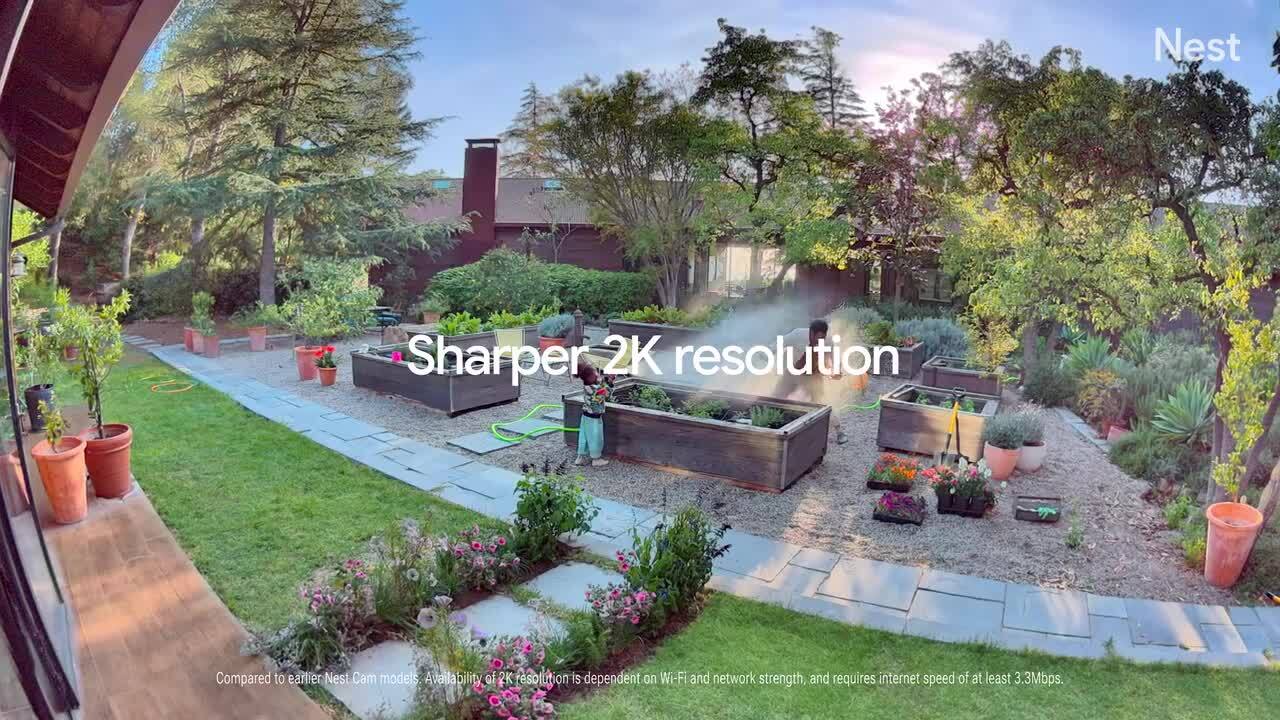 Google Nest Outdoor Security Camera (Wired, 2nd gen) - Hazel