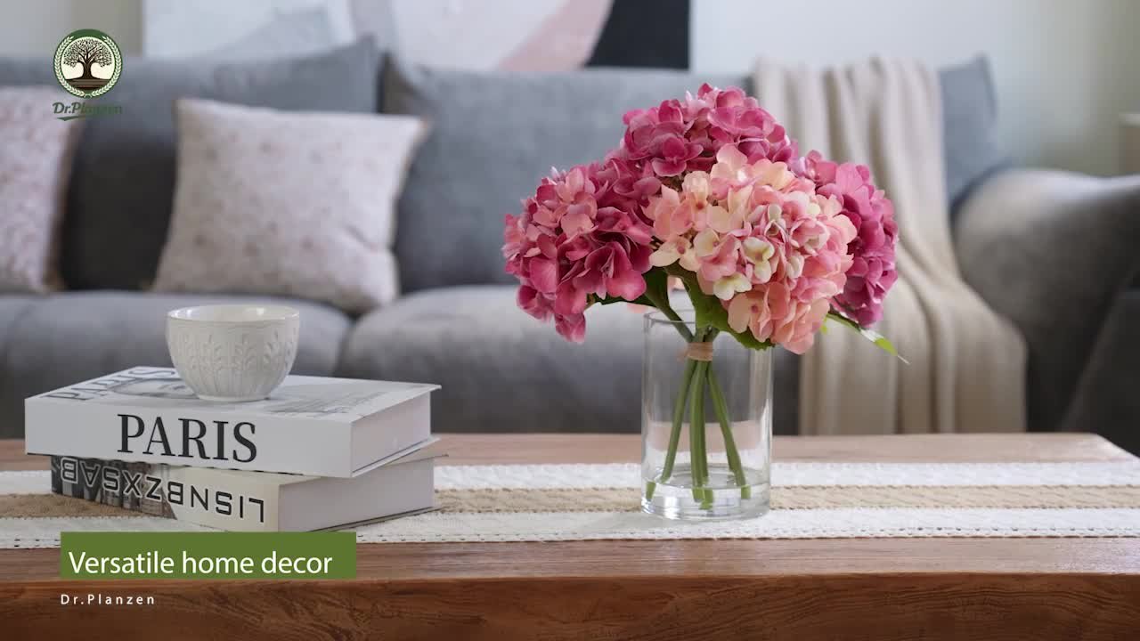 DR.Planzen Faux Series 13 in. Red Indoor Artificial Silk Hydrangea