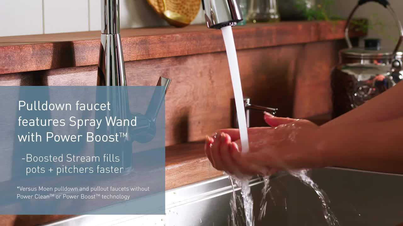Kaden Single-Handle Pull-Down Sprayer Kitchen Faucet with Reflex, Power Clean and Soap Dispenser in Chrome
