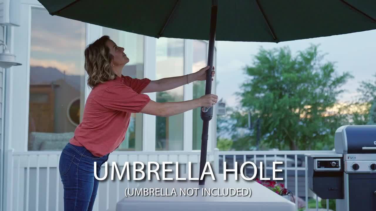 lifetime patio umbrella 10 FT Umbrella, 3 Tier Outdoor Table with 8 Sturdy Glass Fiber Ribs and Push Button Tilt, Outdoor Patio Umbrellas for Market Pool Garden Backyard, 1.5