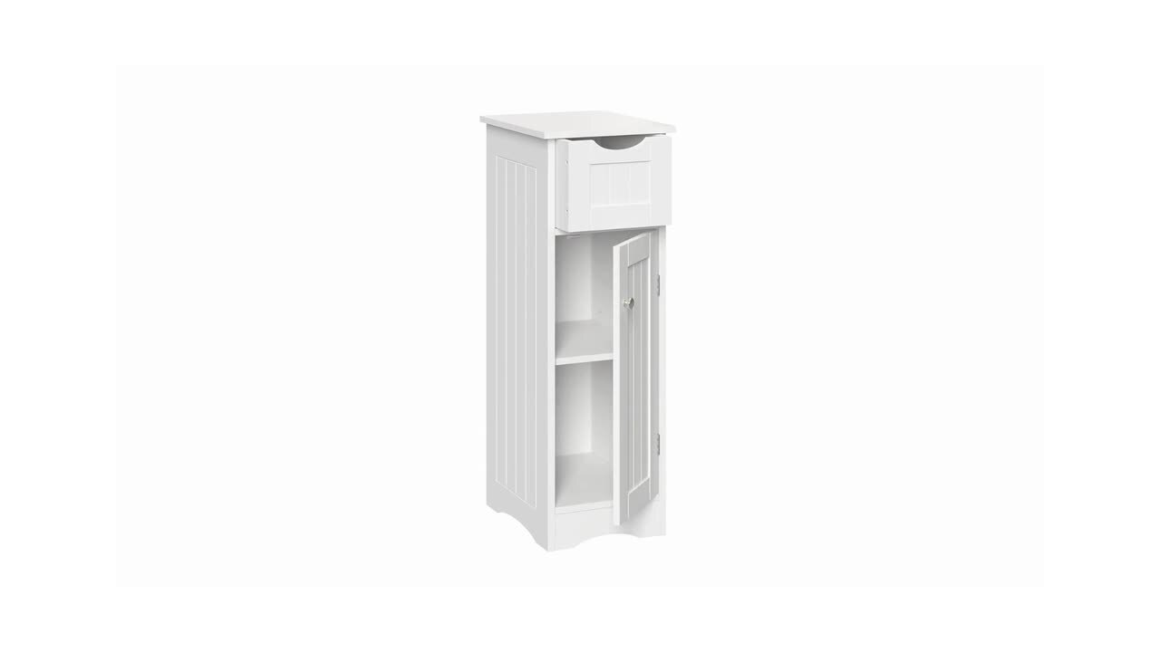 Elegant Home Fashions Sierra 13.5-in W x 32-in H x 11-in D White MDF Freestanding Linen Cabinet Elegant Home Fashions Sierra 13.5-in W x 32-in H x 11-in D White MDF Freestanding Linen Cabinet