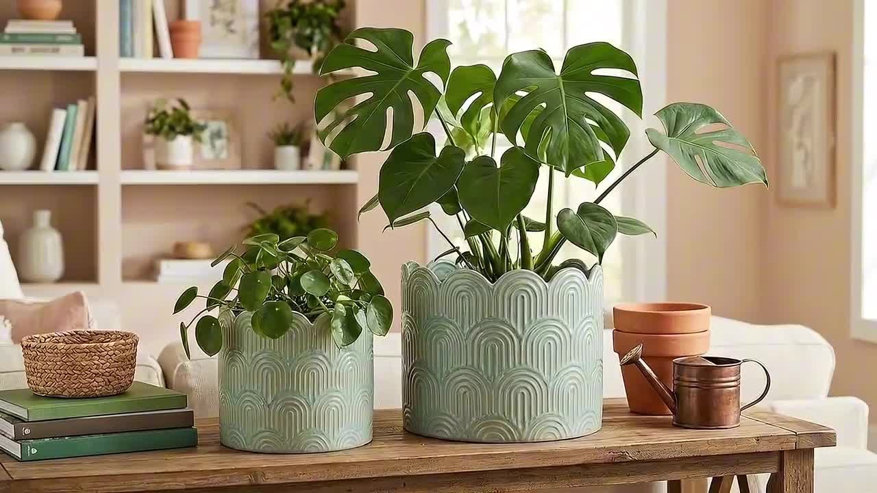 Liv & Skye 6 in. and 8 in. Matte Green Ceramic Arch Decorative
