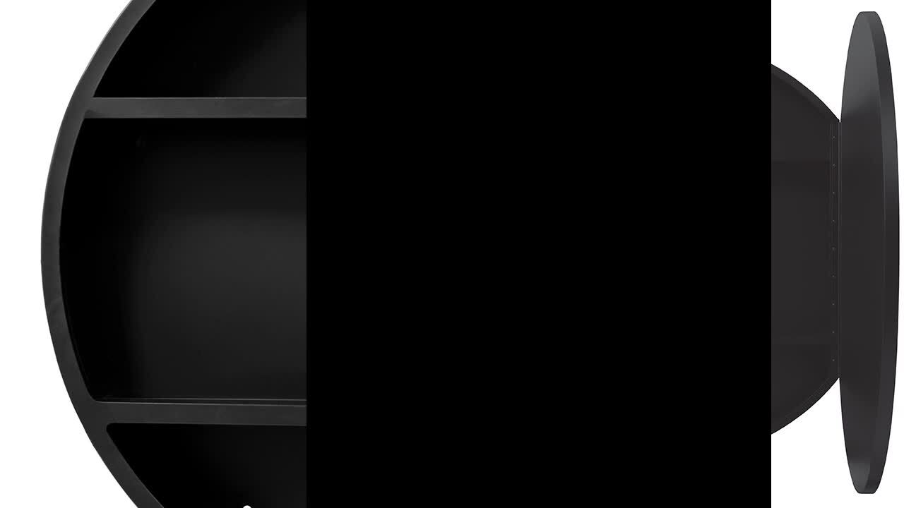 Glacier Bay 23.6 in. W x 23.6 in. H Round Matte Black Medicine Cabinet with Mirror