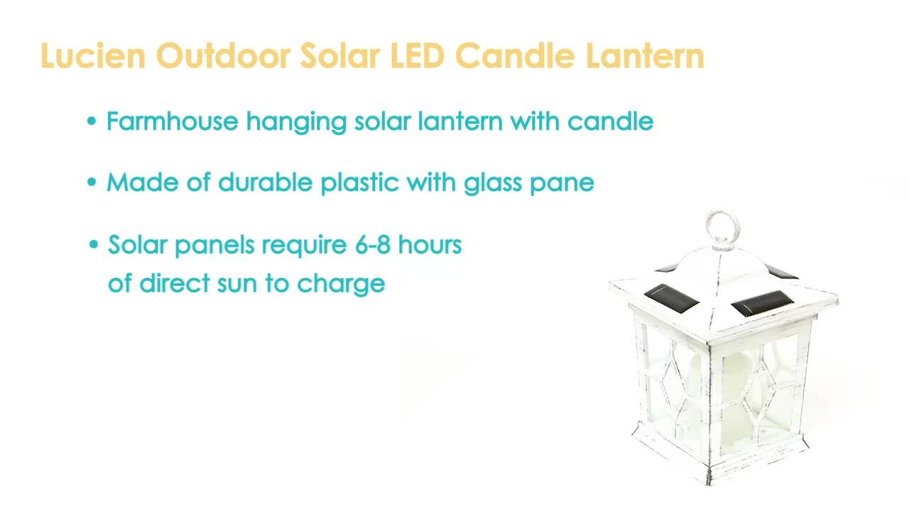 4-Pack Hanging Solar LED Light Candle Lantern 9 Lucien White