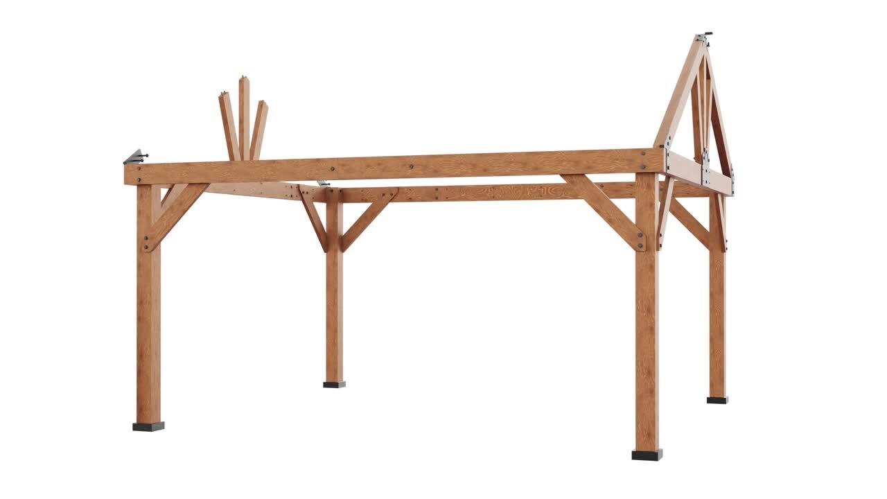 Gardenbee 15 ft. x 13 ft. Outdoor Patio Solid Cedar Wood