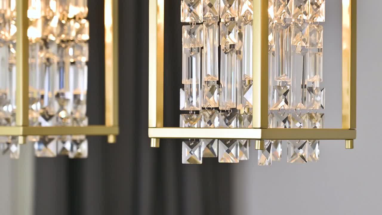 ZHLWIN Home Lighting 60W 1-Light Gold Square-6.29in Crystal Square