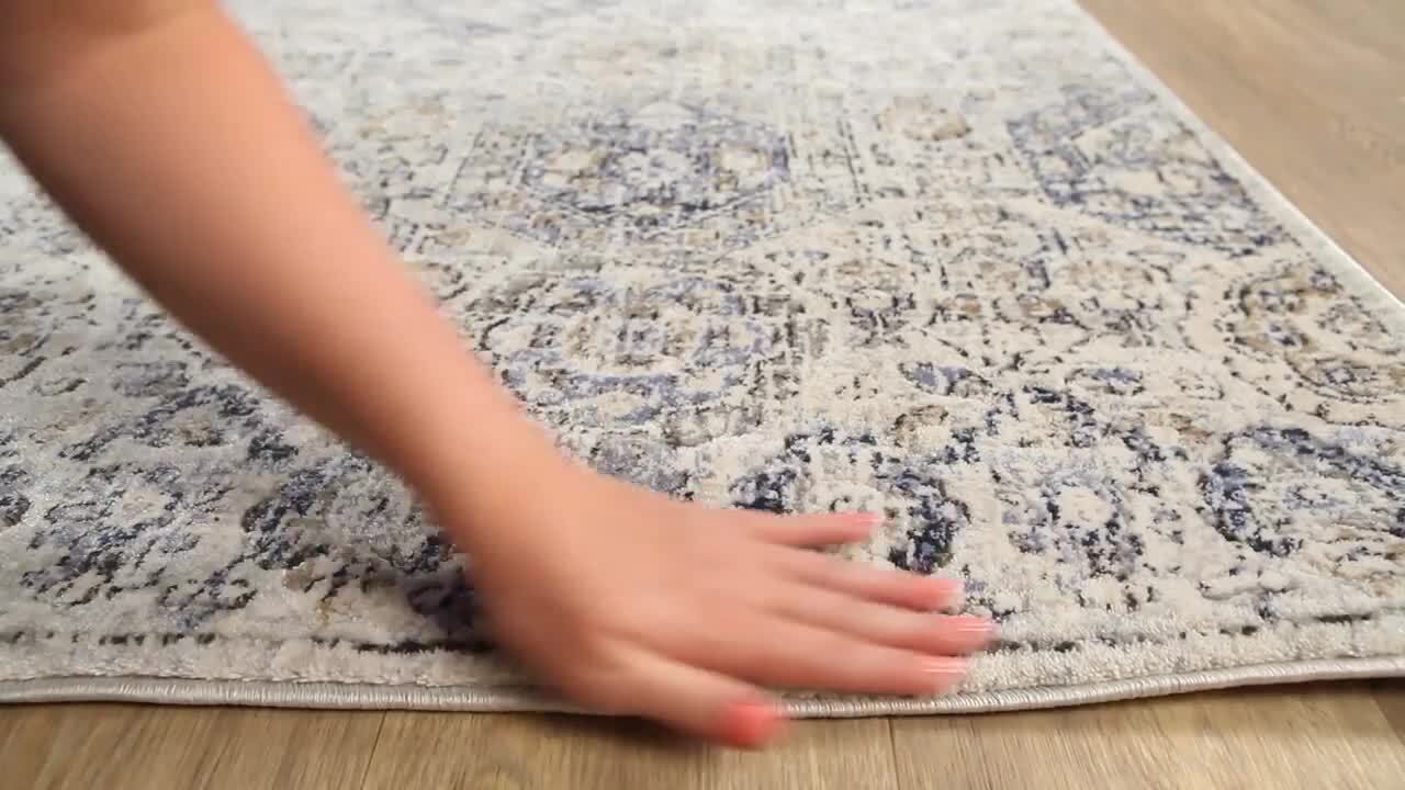 Livabliss Arlene Blue 6 ft. 7 in. x 9 ft. Oriental Area Rug