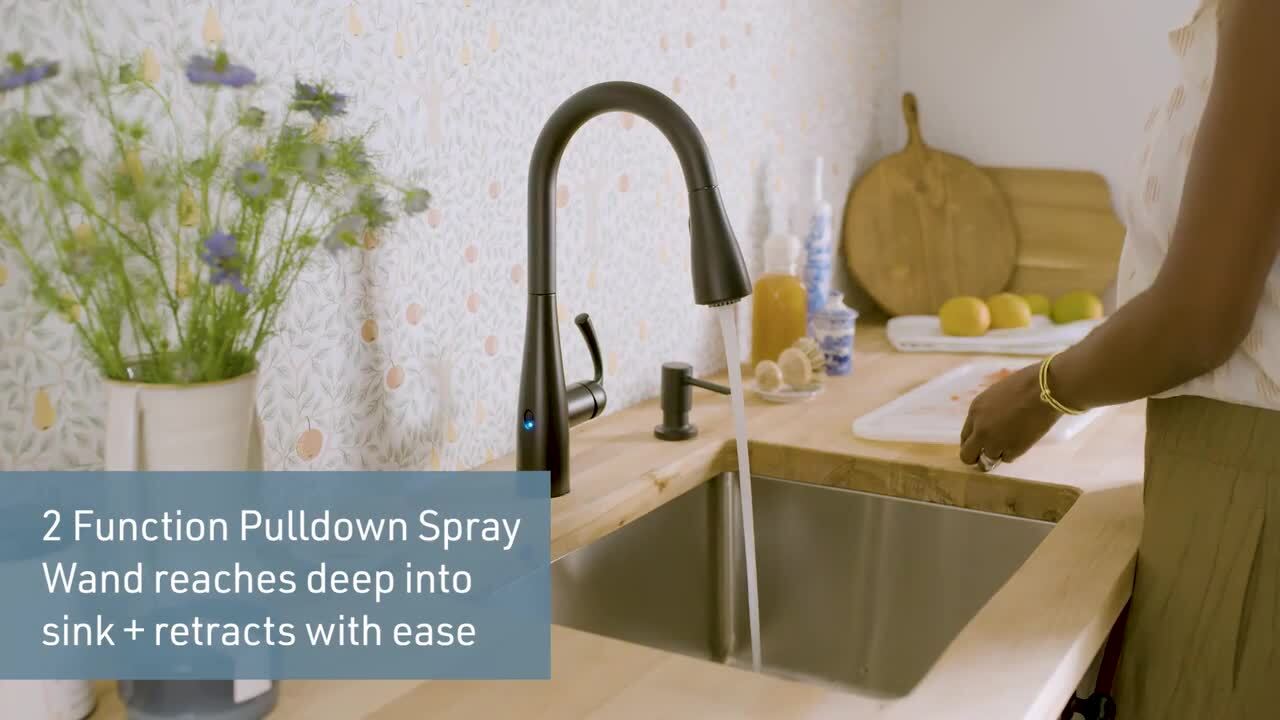 Essie Touchless Single-Handle Pull-Down Sprayer Kitchen Faucet with MotionSense Wave and Power Clean in Chrome