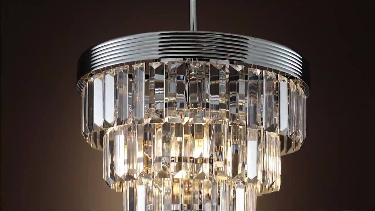 ALOA DECOR 3-Light Tiered Chrome Mini Chandelier With Clear