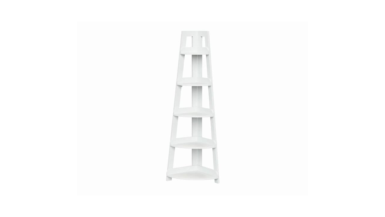 Amery 15.5 in. W Corner Ladder Wall Shelf in White Amery 15.5 in. W Corner Ladder Wall Shelf in White