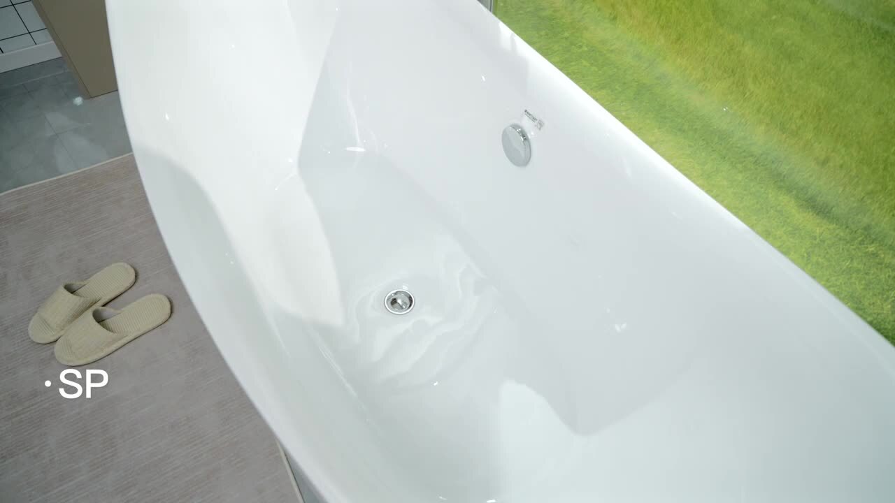 Calais 67 in. Acrylic Flatbottom Freestanding Bathtub in White