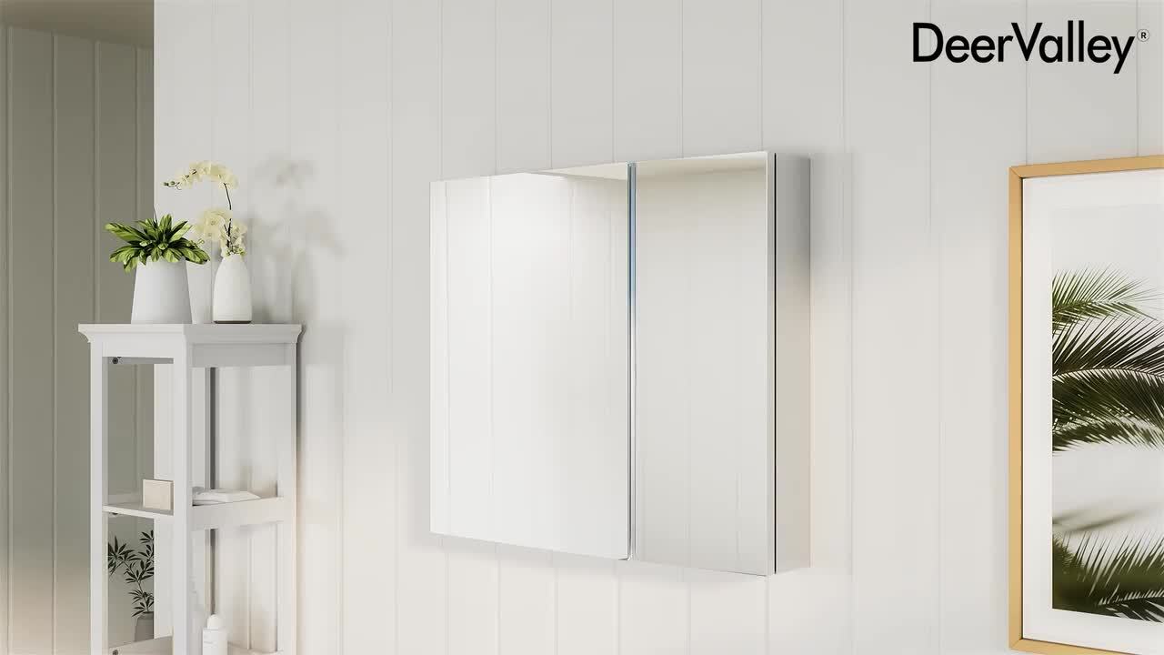DEERVALLEY Rectangular Aluminum Frameless 15 in. W x 19 in. H Recessed Medicine Cabinet in Sliver with Mirror and Beveled Edge