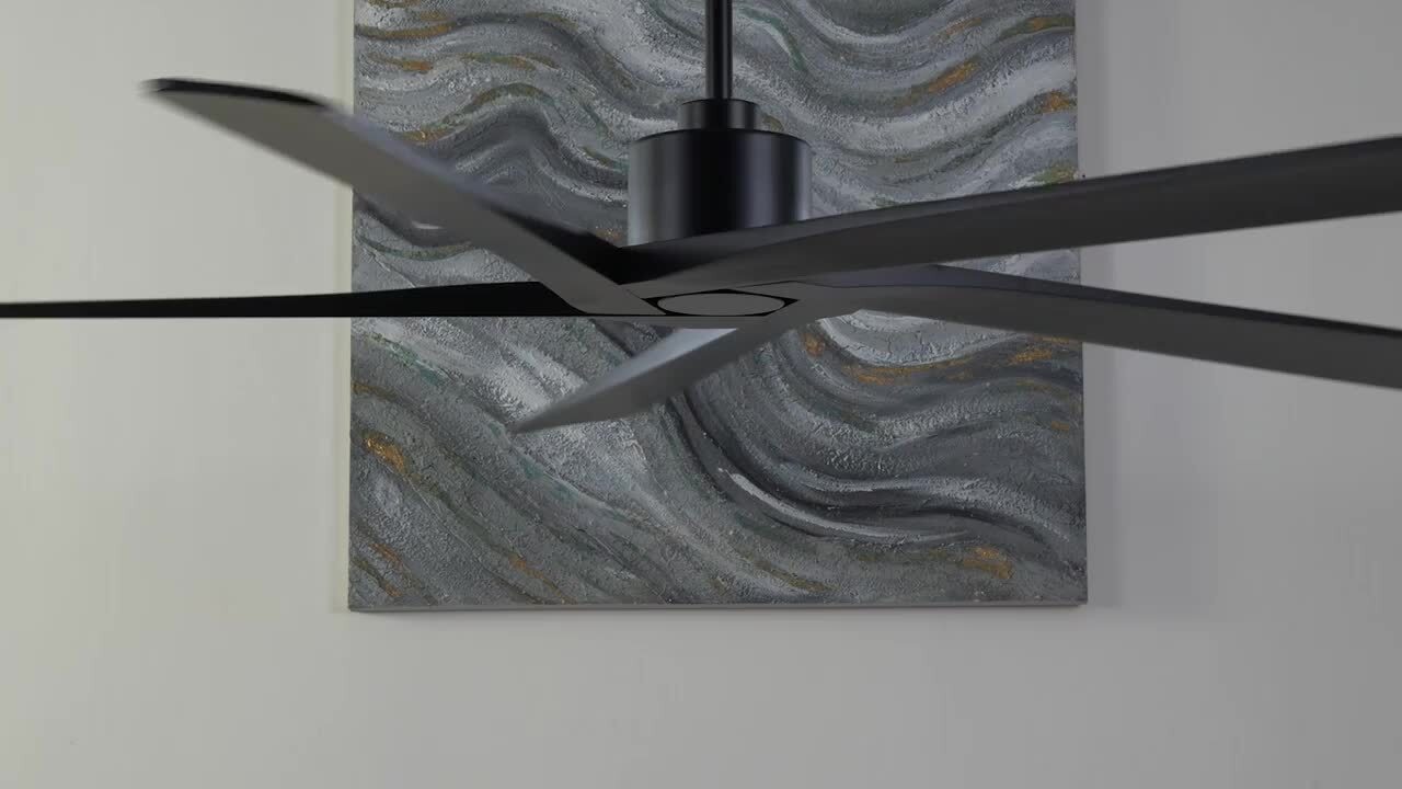 MLiAN 72 in. Indoor DC Ceiling Fan Black without Lights WBCF-BS72