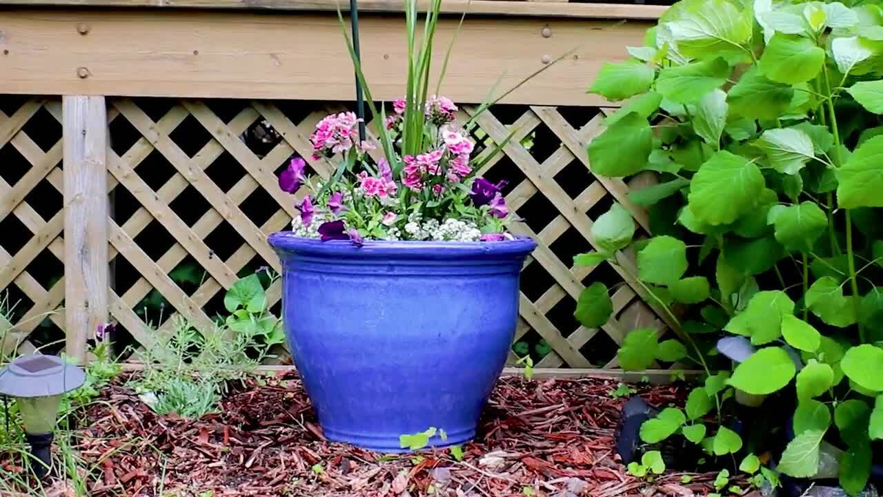 Sunnydaze Chalet Indoor/Outdoor Planter - 12 in. - Imperial Blue