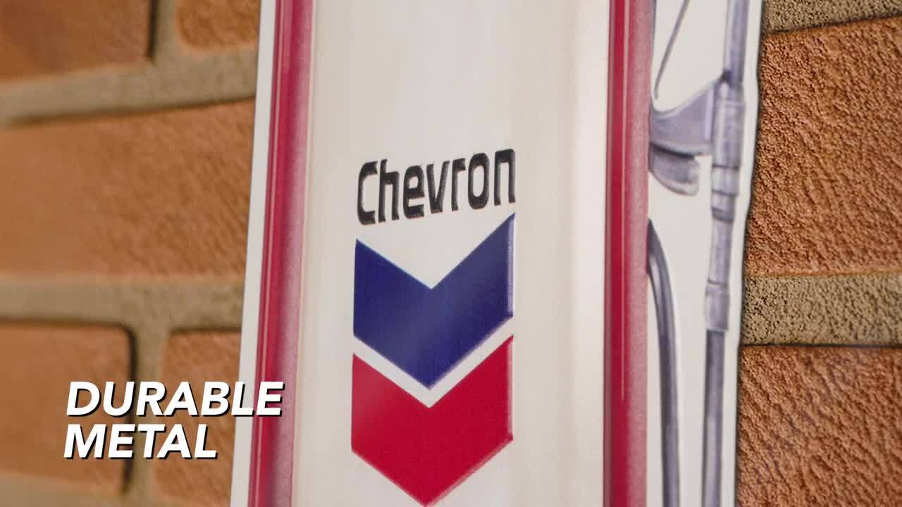 American Art Decor Chevron Oil Vintage Gas Pump Metal Sign-Retro