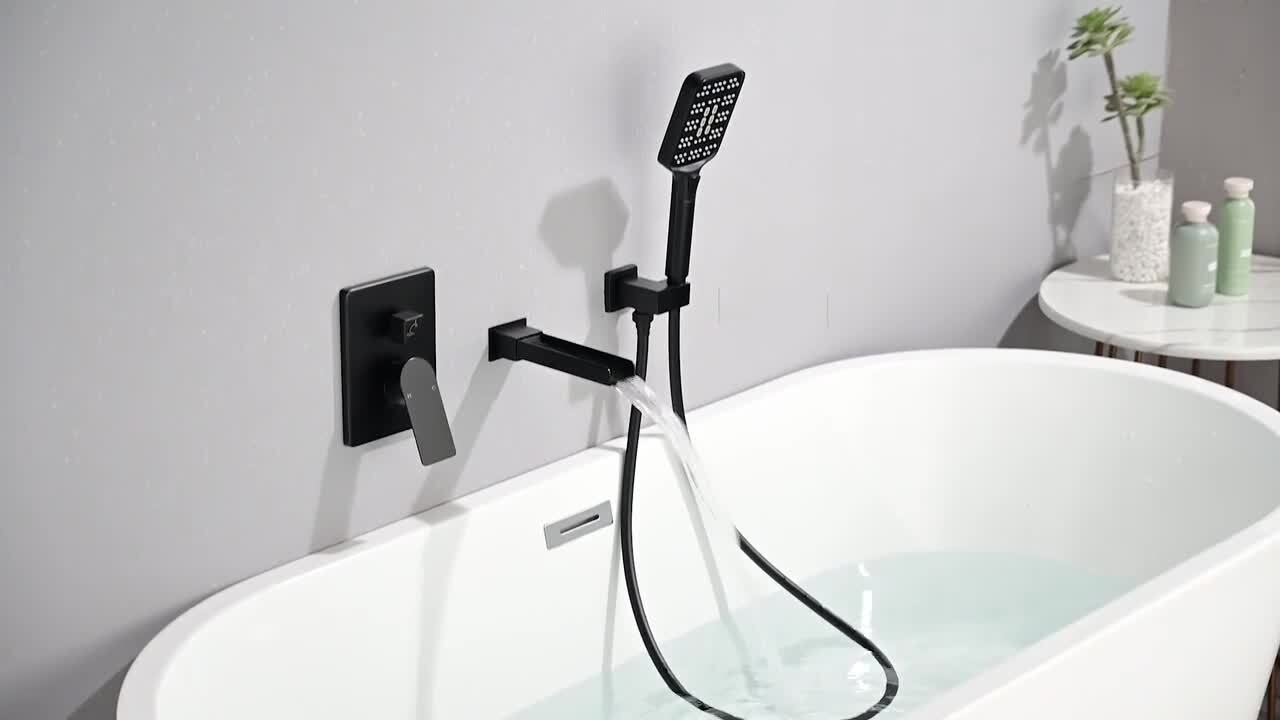 Modern White Black Shower Faucet Brass Wall Mount Single Handle