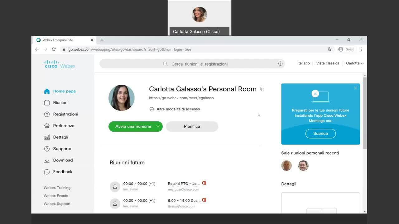 REGISTRAZIONE DA WEBEX SCARICARE
