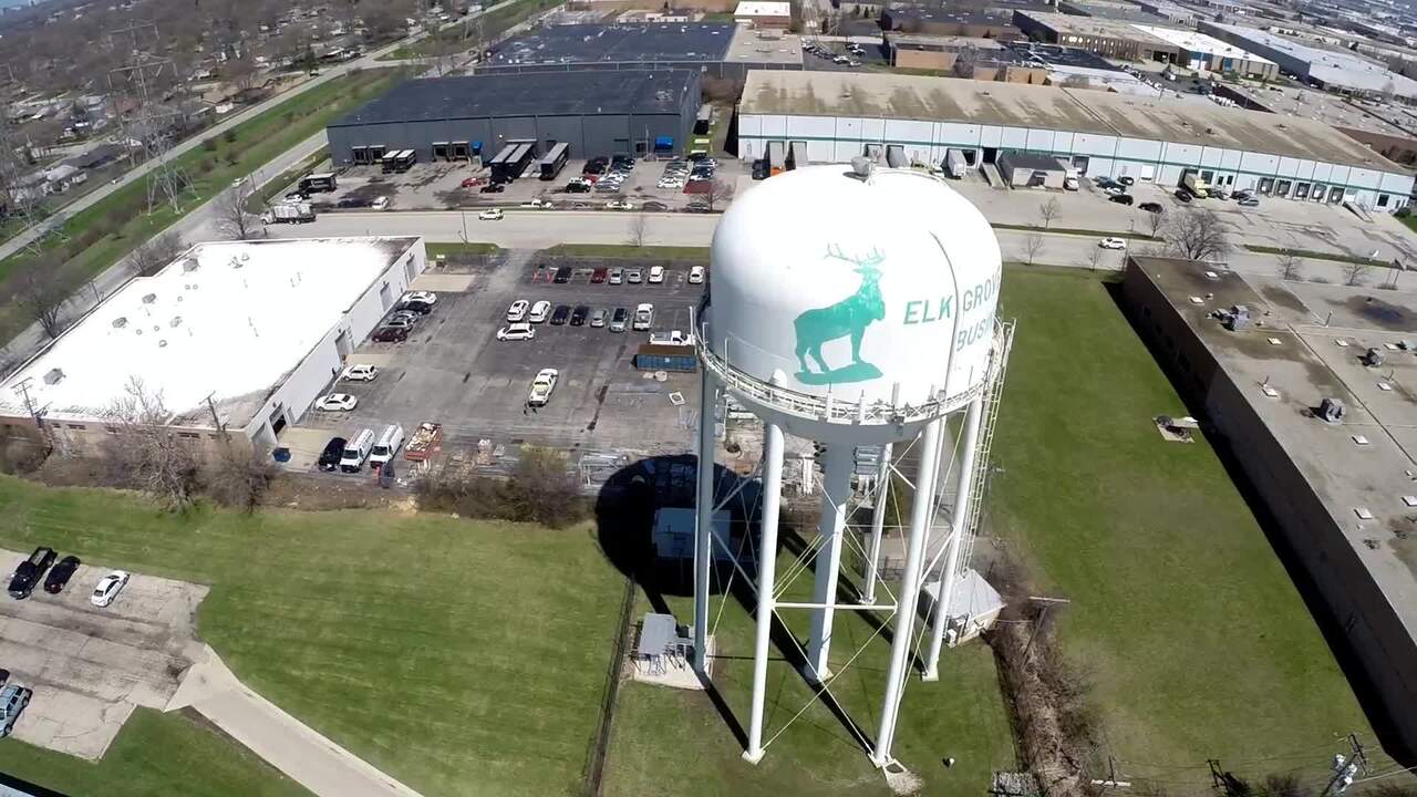 Drone Over Water Tower