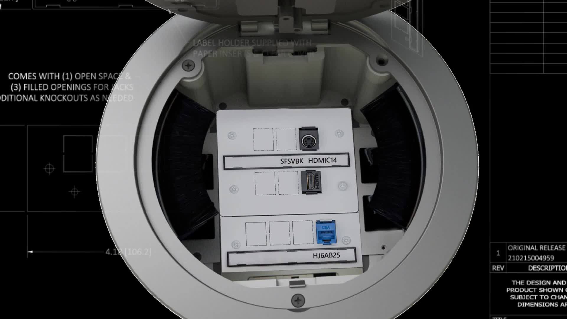 WDK Labeled Subplate Kits for SystemOne Floor Box & Fire-Rated Poke-Through