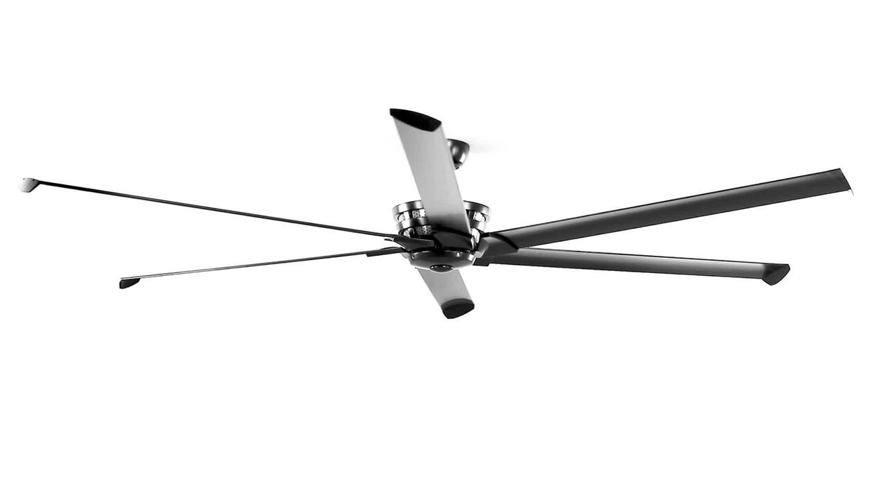 Huff Collection Indoor/Outdoor 96 Six-Blade Black Ceiling Fan