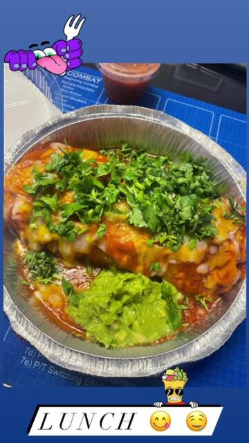 best wet burrito I've ever had with extra cilantro extra guacamole it's very filling and it comes with a side of salsa and chips !