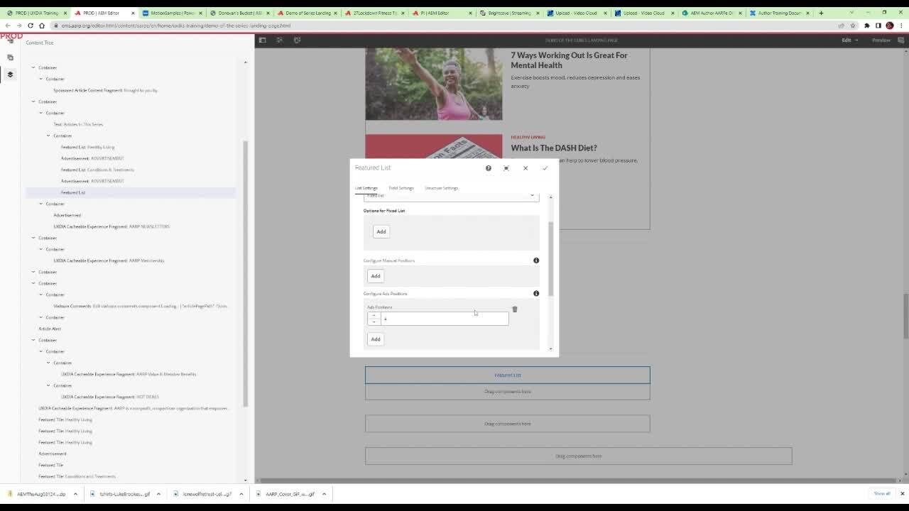 Series list feature list author training videos