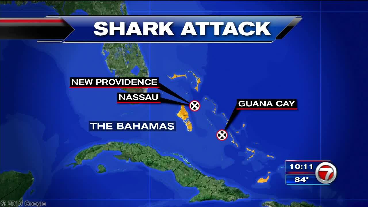 Shark bites reported in the Bahamas and Florida