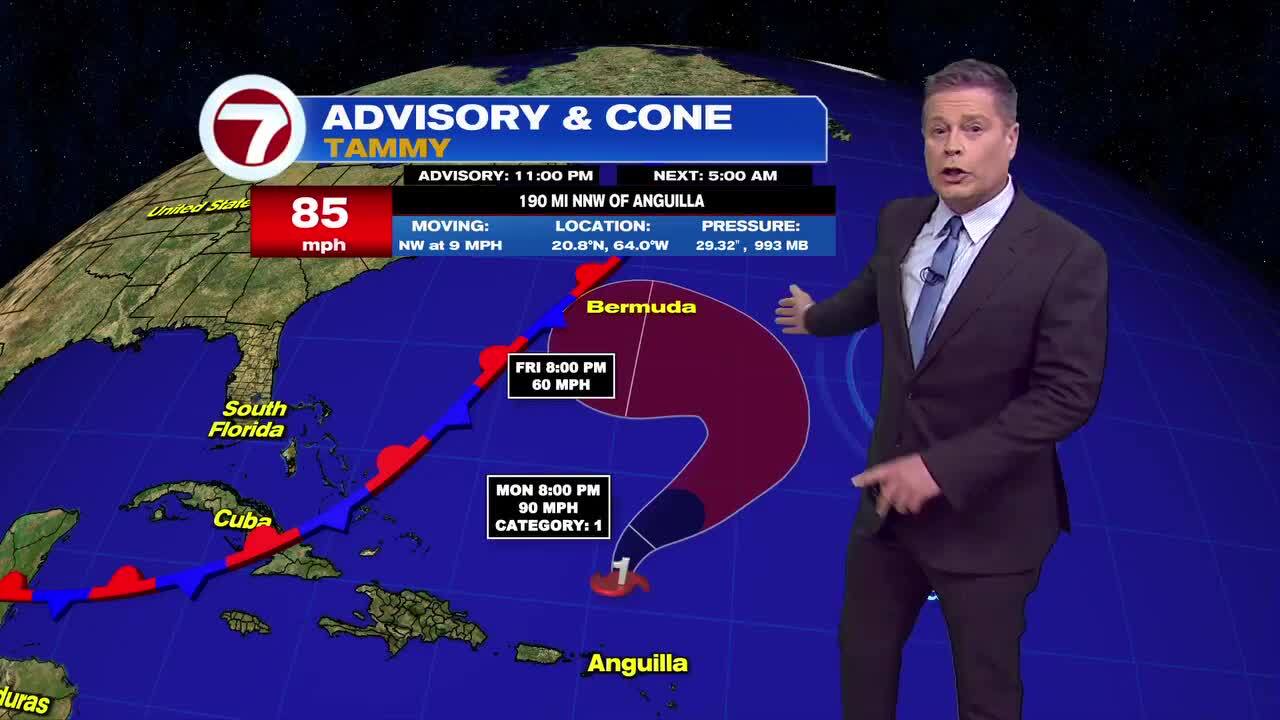 VIDEO: Hurricane Tammy could reach Cat. 2 strength