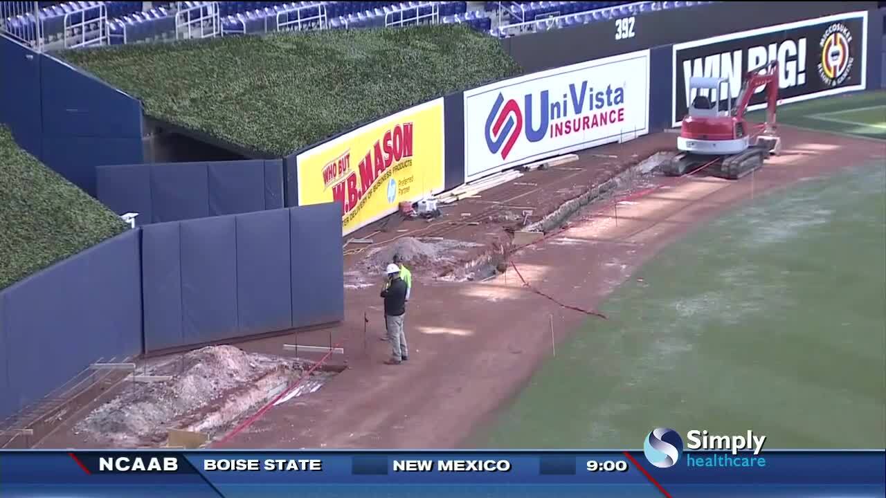 Marlins moving in fences, changing from grass to synthetic surface