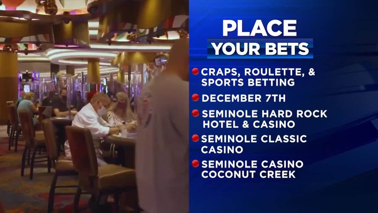 Sports betting, craps and roulette debut at Seminole casinos