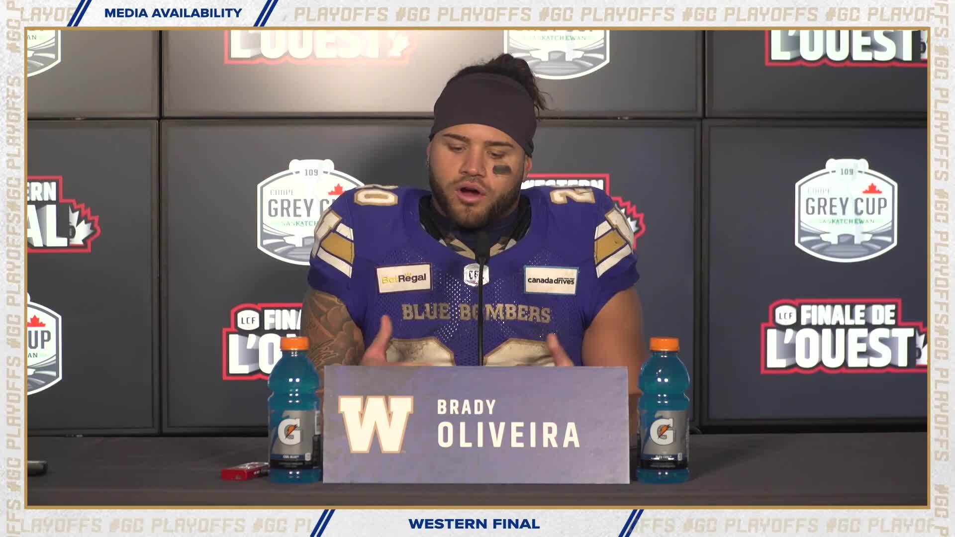 Oliveira powers Blue Bombers to Grey Cup berth, sets up match