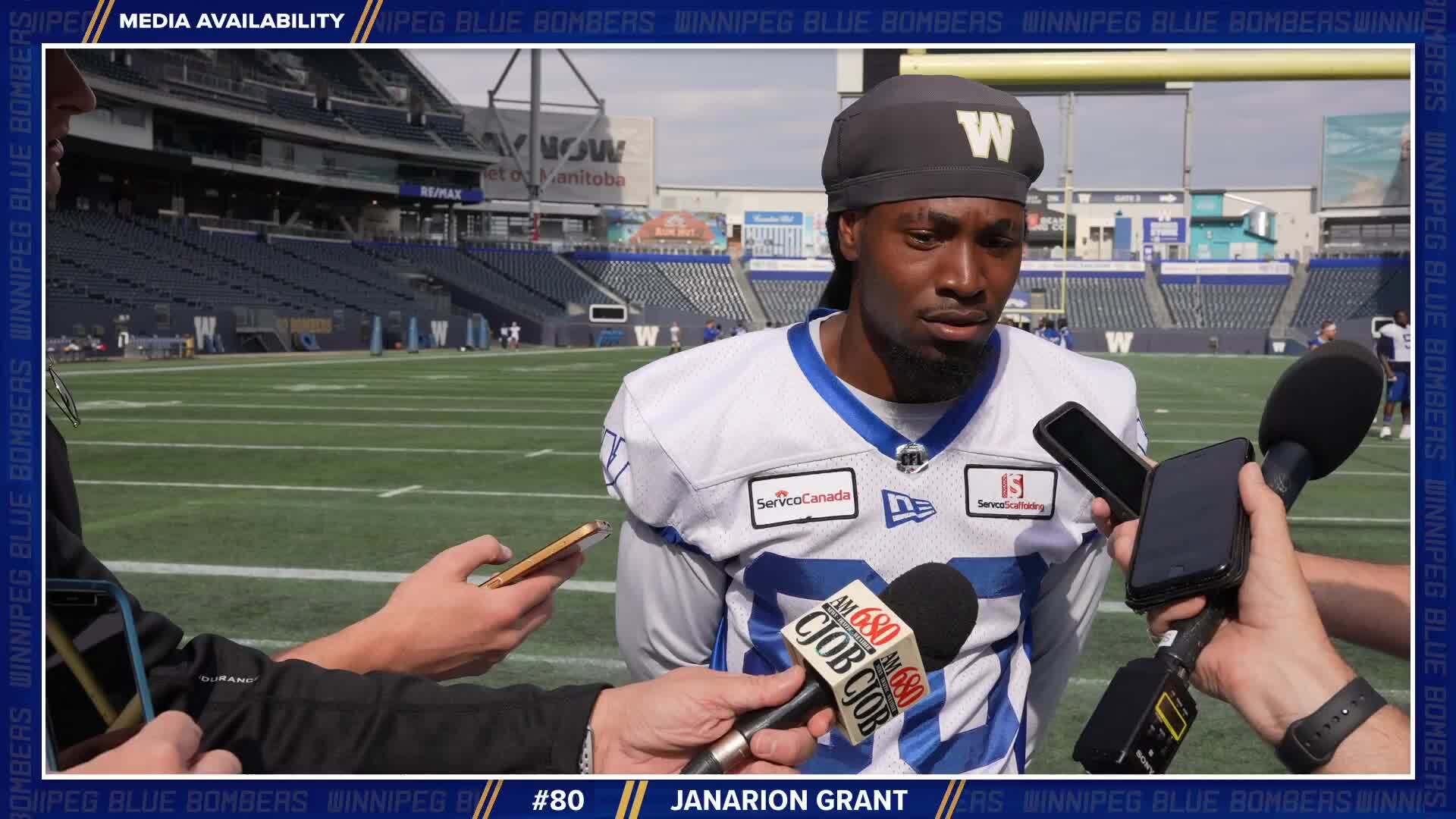 Janarion Grant  October 3 - Winnipeg Blue Bombers