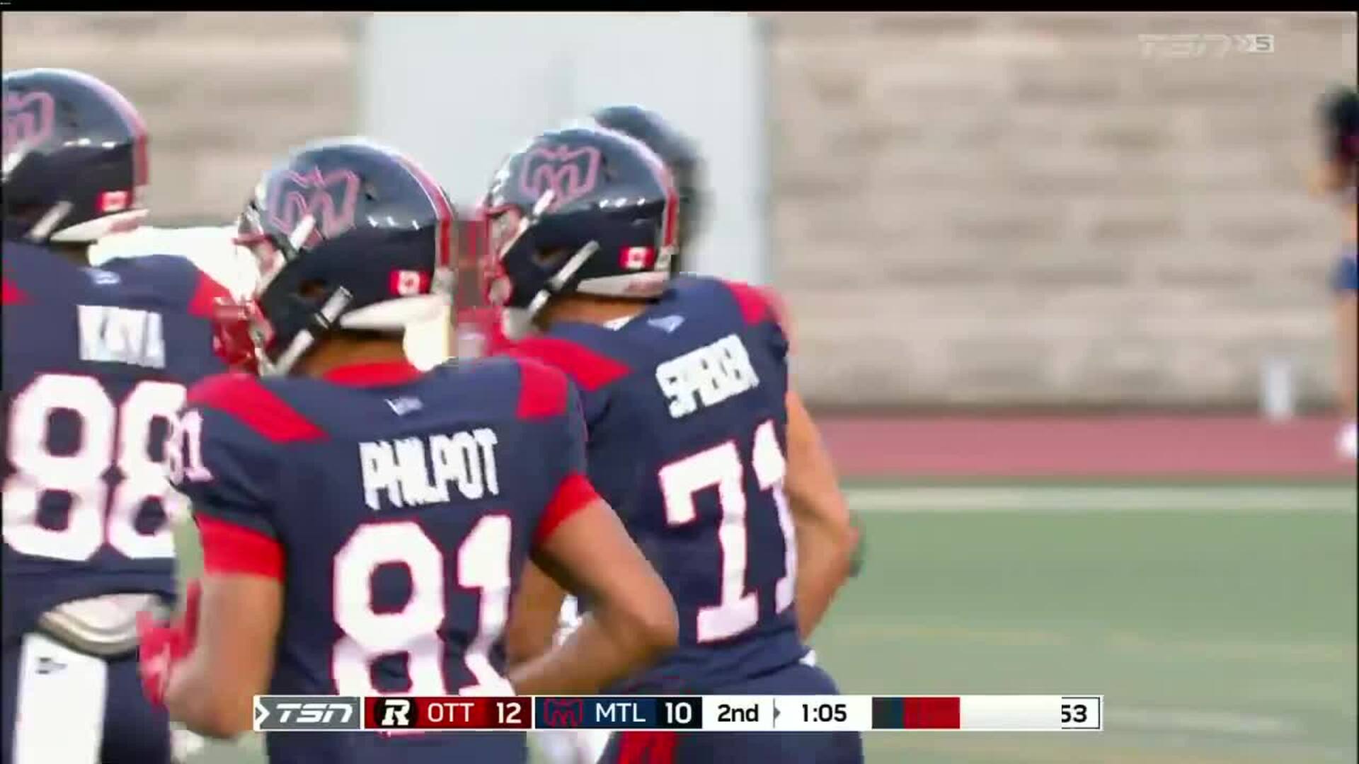 Cole Spieker preseason catch - Montreal Alouettes