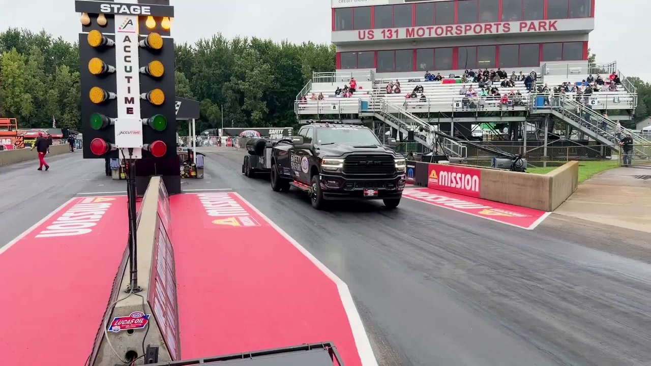 Schedule adjustment for today's Dodge NHRA Great Lakes Nationals—estimated start time 3:00 p.m. ET