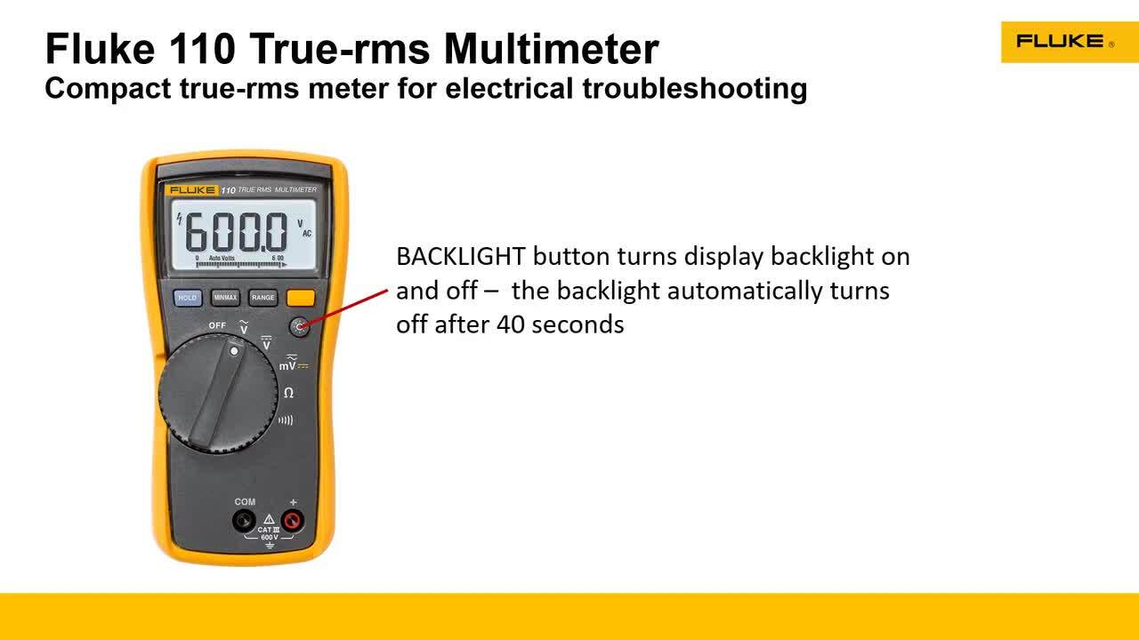 Fluke 114 True-RMS Electrical Multimeter CAT III 600 V